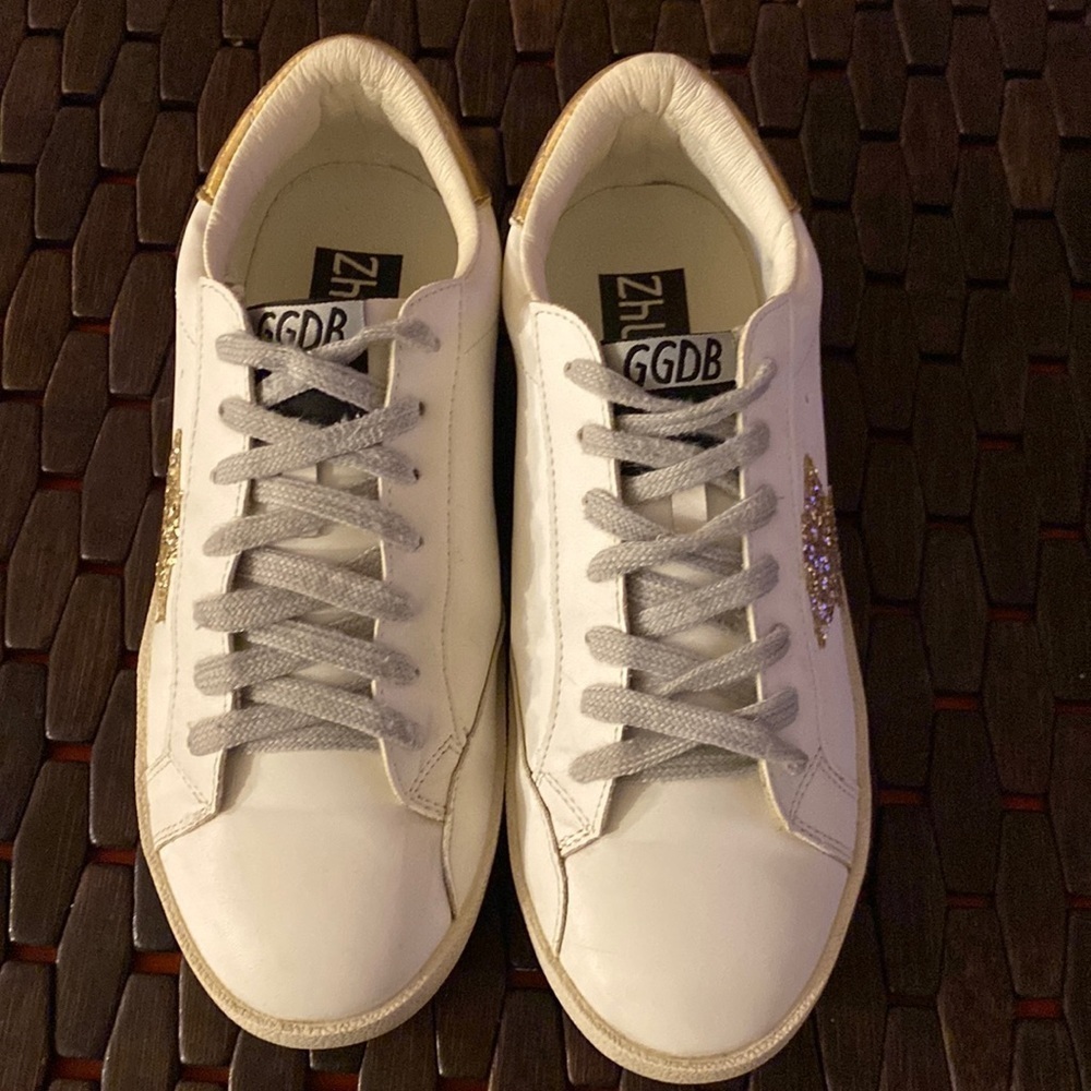 Gold & glitter sneakers size 8/39